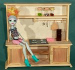 KITCHEN Cabinet dolls handmade from natural wood for dolls in a scale of 1 6  2.JPG